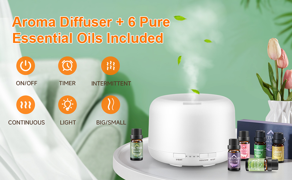 Oil Diffuser Essential Oils [6 PACK], 500ML Essential Oil