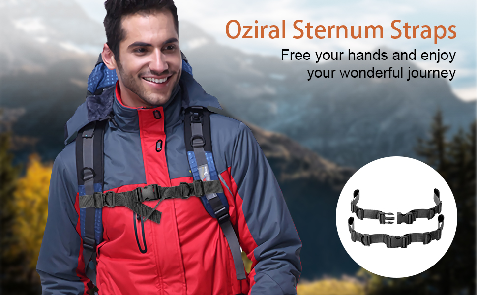 Oziral Backpack Chest Strap [2 Pack] Heavy Duty Adjustable Backpack