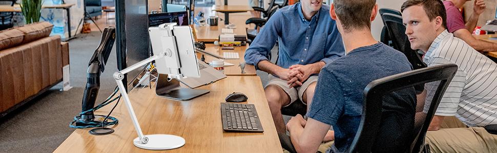 long arm tablet stand in the office