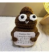 Positive Poo with Stand, Funny Crochet Poo Plush, Small Desk Decor Gifts for Dad Men Brother Best...