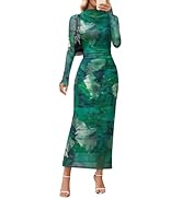 MEROKEETY Wedding Guest Dress Bodycon Floral Maxi Dresses