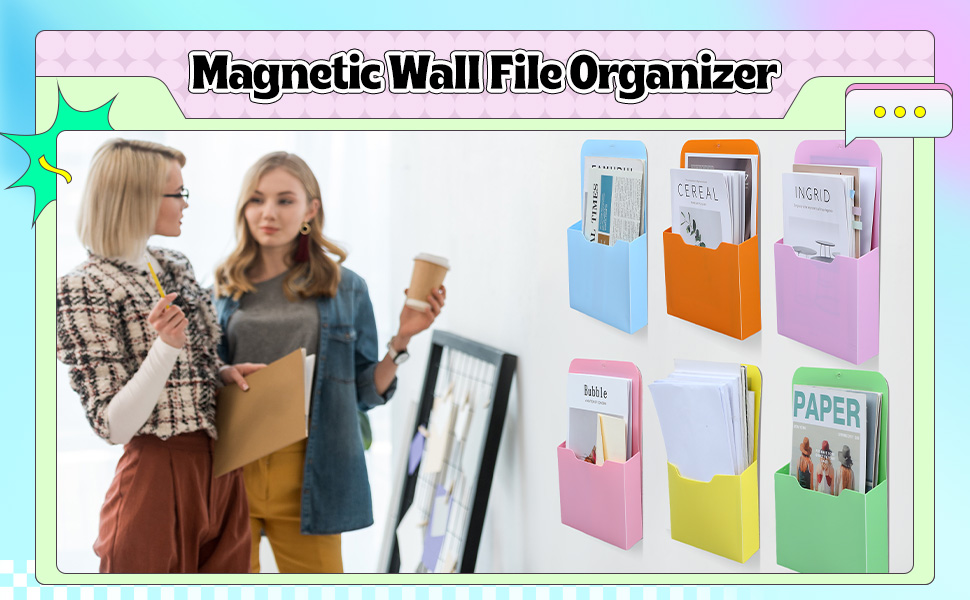 Fuutreo 6 Pcs Wall File Organizer Wall