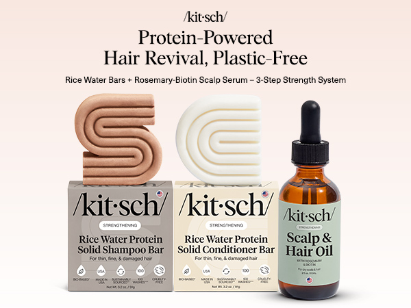 Kitsch rice water protein シャンプー　コンディショナー Rice Water Shampoo & Conditioner Combo for Hair Growth – KITSCH