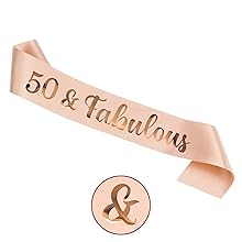 50th Birthday Decorations for Women sash 50 and fabulous birthday decorations birthday pink woman