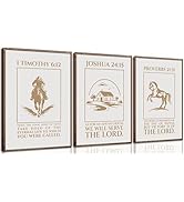 XXOUYLQ 3pcs Western Christian Wall Art Inspirational Scriptures Painting Cowboy Christian Poster...