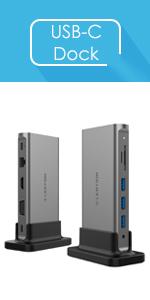Lention D55 USB C Docking Station with 100 PD,HDMI,VGA,with USB C/Thunderbolt 3 Port