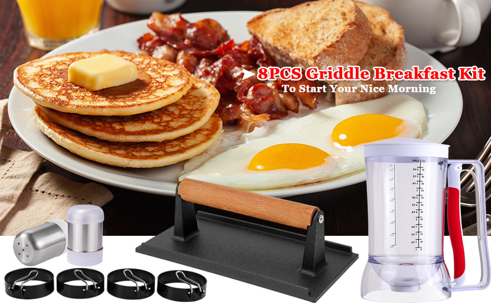 HSUJCYF Griddle Breakfast Kit for Blackstone, 8 Piece