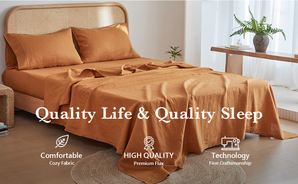 Simple&Opulence 100 French Linen Sheet Set Breathable and