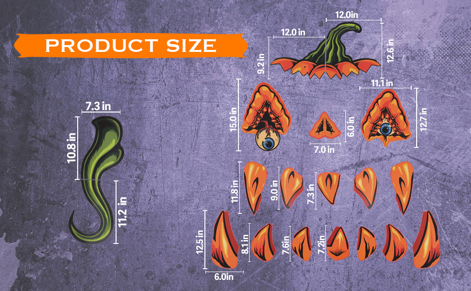 QianYa Trunk or Treat Car Decorations Kit, Halloween Monster Face for & SUV, Outside