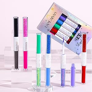 handaiyan liquid matte glitter eyeliner set combo pack for women shimmer blue black handaiyan