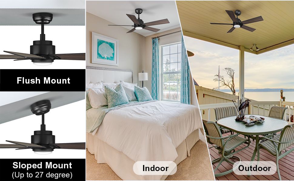 SMAAIR Smart Ceiling Fan with Light, 56inch Indoor and Outdoor ceiling