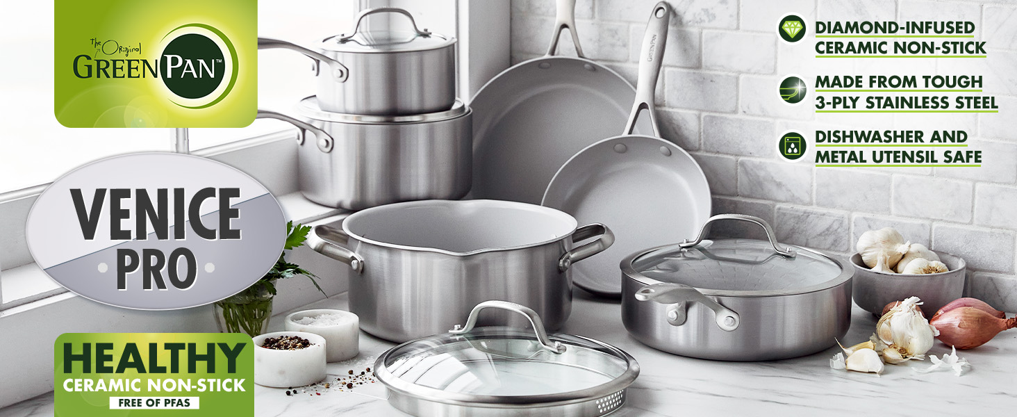 GreenPan Venice Pro TriPly Acier Inoxydable Céramique Saine