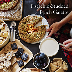 Image of Pistachio-Studded Peach Galette