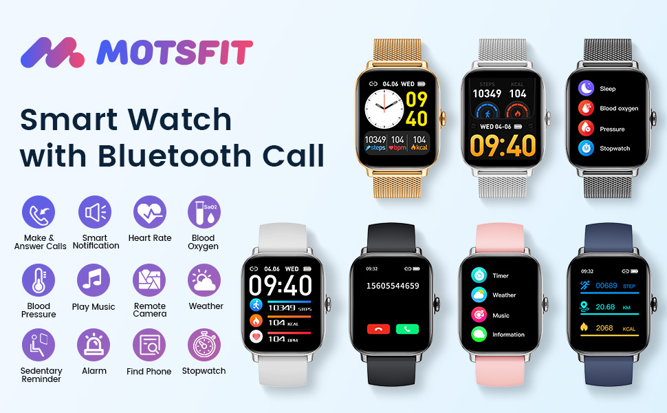 smart watch phone calls answer step counter sport fitness