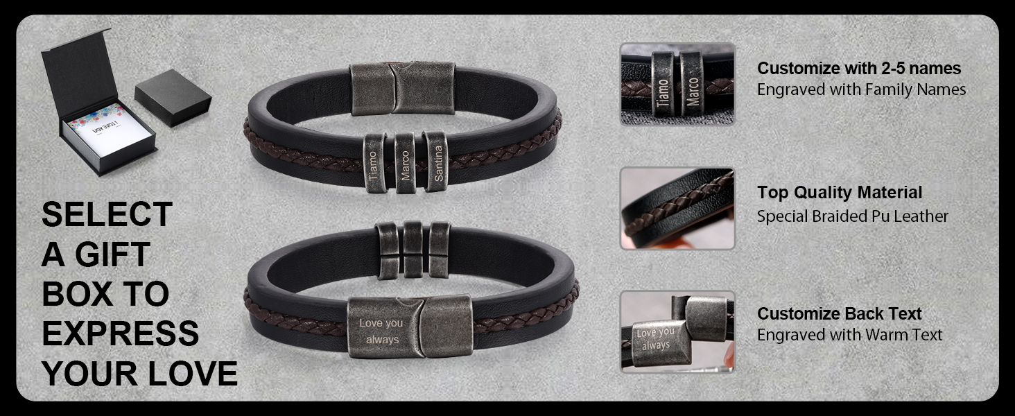 Custom Leather Bracelet for Men