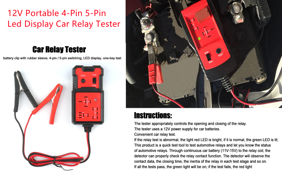 Relay Tester,12V Electronic Automotive Relay Tester Auto Car Diagnostic