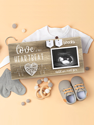 Love at First HeartBeat Countdown Picture Frame