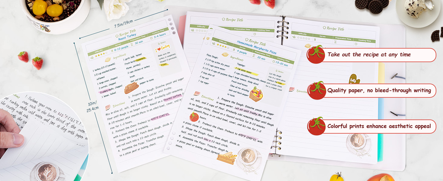 Amazon.com: WEMATE Recipe Book to Write in Your Own Recipes, 8.5x11 ...