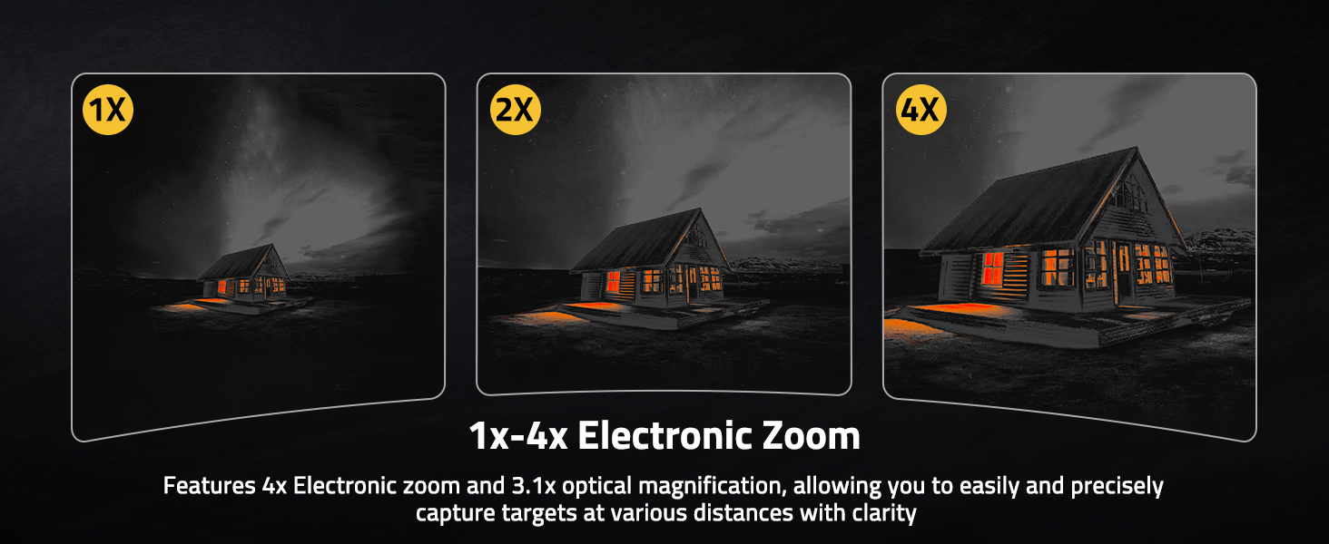 1x-4x Electronic Zoom - CVLIFE BearMight 1-4x25mm Thermal Rifle Scope