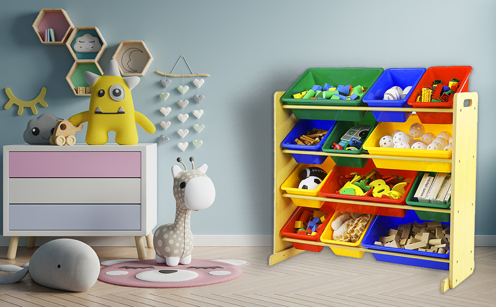 PALAKLOT Children's Toy Storage Unit Toy Box Organiser With Nonwoven Fabric or Plastic