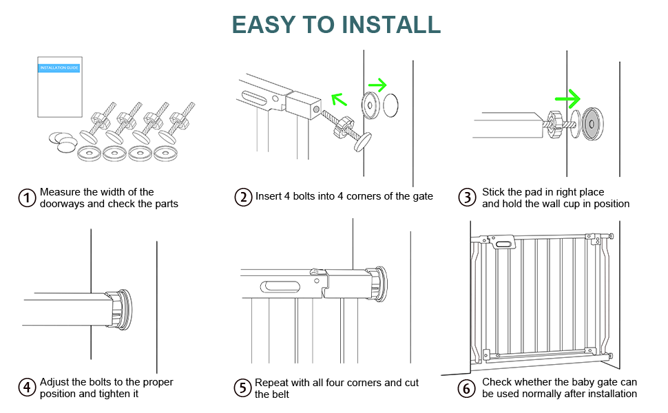 DEVA Baby Gate, Fit 7587 CM Wide, Baby Safety Gate for Stairs/Doorways