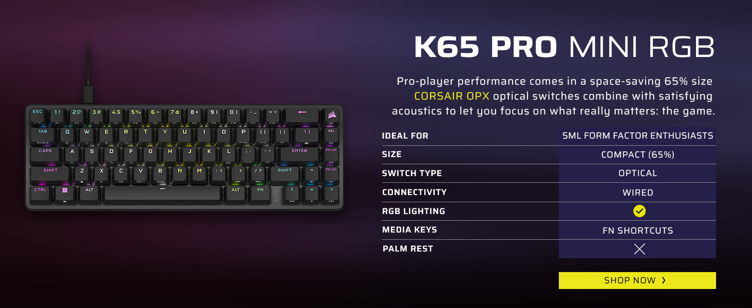 Corsair K70 PRO TKL Black