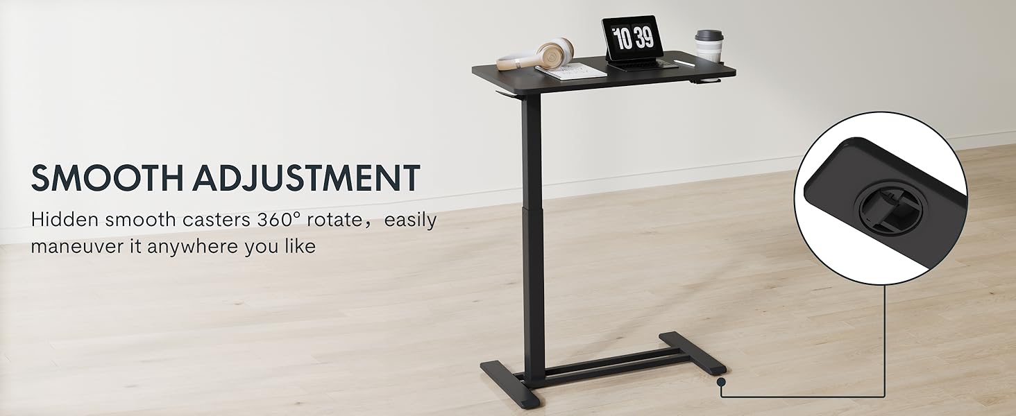 overbed table with wheel