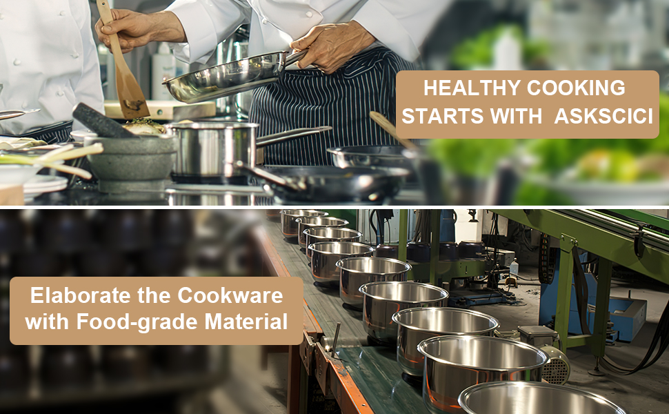 Stainless Steel Pot Set, 7-Piece Kitchen Cookware Sets