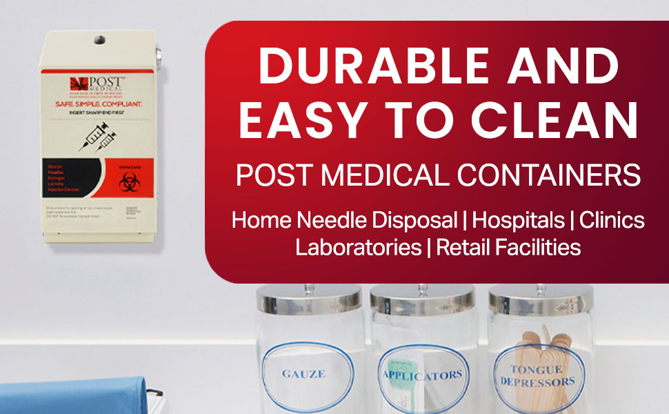 Post Medical Sharps Sharps Disposal Container