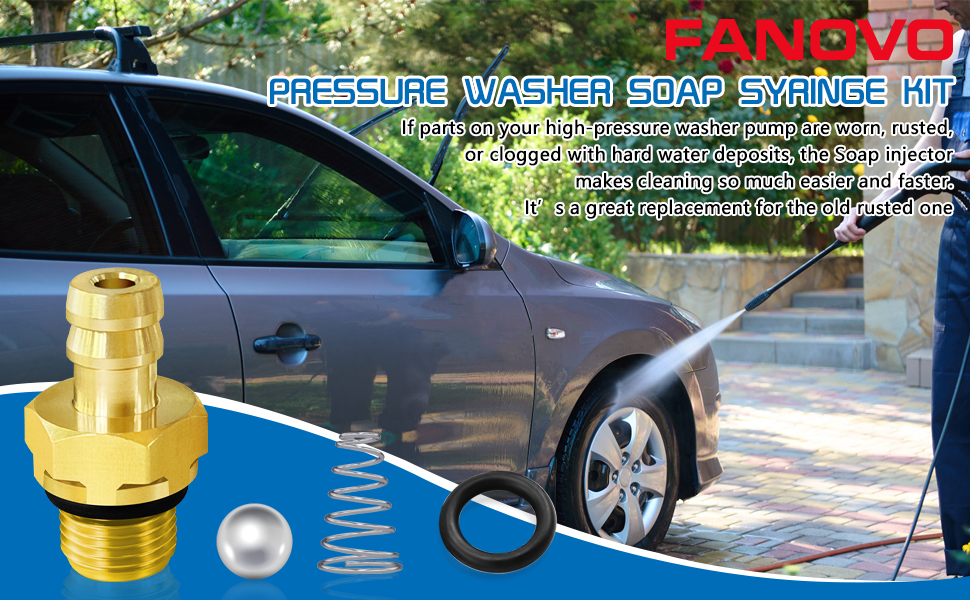 FANOVO Pressure Washer Soap Injector Kit,Chemical Injector Pressure Washer
