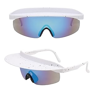 Visor Sunglasses Mottled White Blue Film