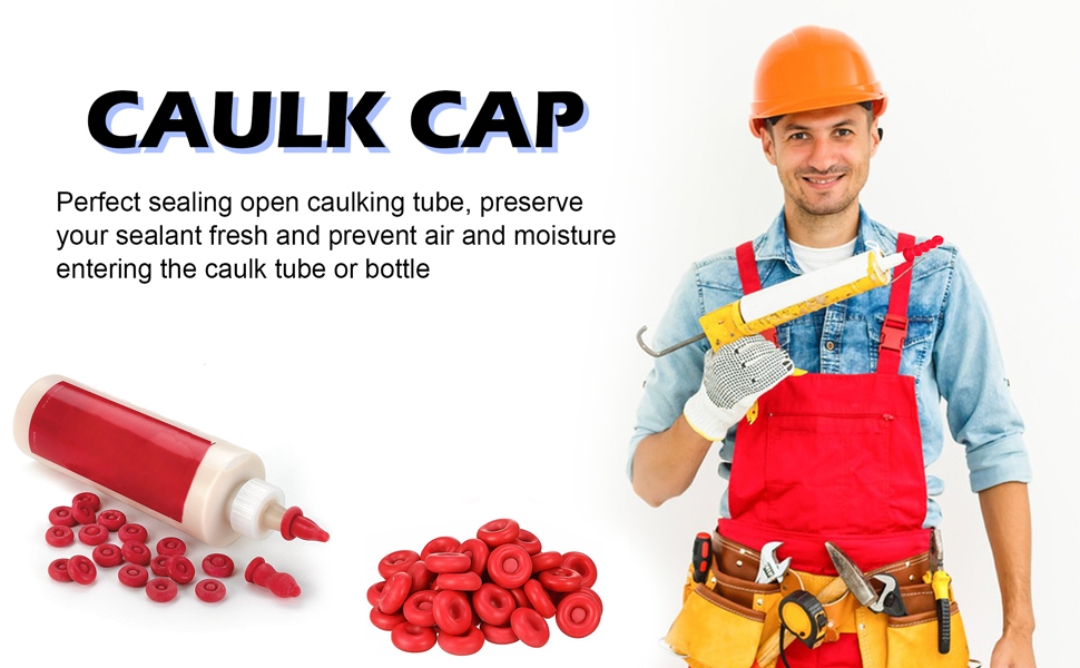 40 pcs Caulk Cap, Caulking Tube Caps Caulk Cap Saver Silicone Red Caulk