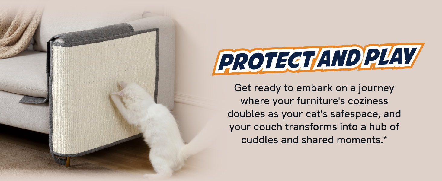 Panther Armor Cat Scratching Mats for Couch [2pcs for Left