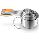 Measuring Cups Set Stainless Steel-Measuring Spoon Liquid Stackable Metric Measuring Scoop for Ba...