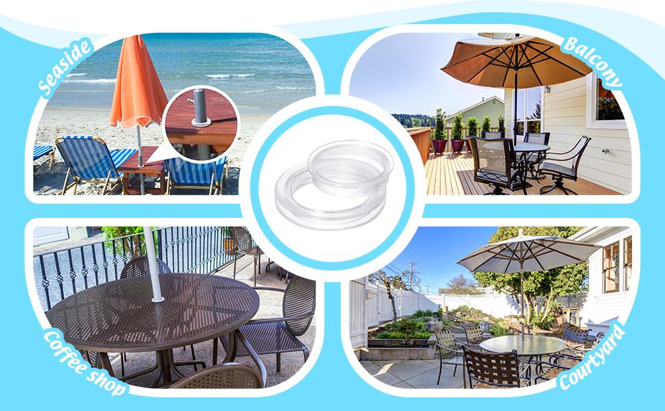 Maitys Clear Silicone Umbrella Hole Ring Plug and Cap Set for Glass