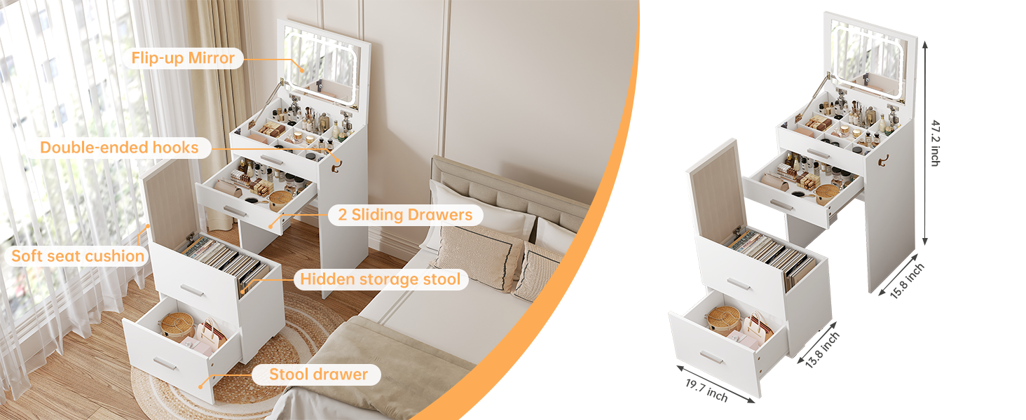 Hidden storage stool Stool drawer