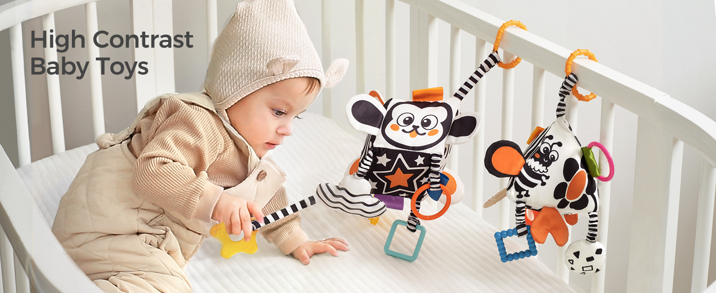 High Contrast Baby Toys,Black and White Infant Toys 03 Months for