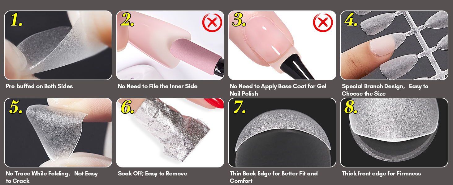 false nails with glue