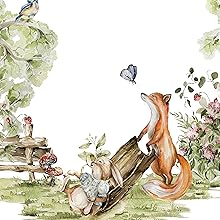Libro de recuerdos para bebés con diseño de bosque y espacios para fotos