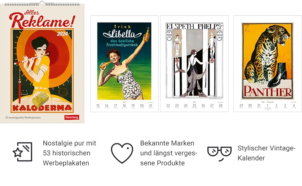 Alles Reklame! Wochen-Kulturkalender 2024. Nostalgie-Kalender. Kultiger