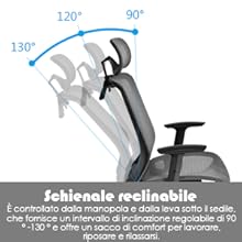 Sedia Girevole Da Ufficio, Sedia Ergonomica A Rete Con Schienale E Supporto Lombare Regolabili, Sedia Per Computer, Ideale Per Casa Ufficio Sala Riunioni (Grigio) 14 1