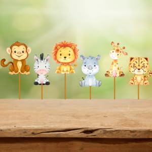 safari jungle animals cutouts cake toppers centerpiece safari baby shower decorations for boy