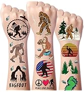 Gameza Bigfoot Temporary Tattoos - 160+ Jungle Temporary Tattoos Stickers Sasquatch Theme Party D...