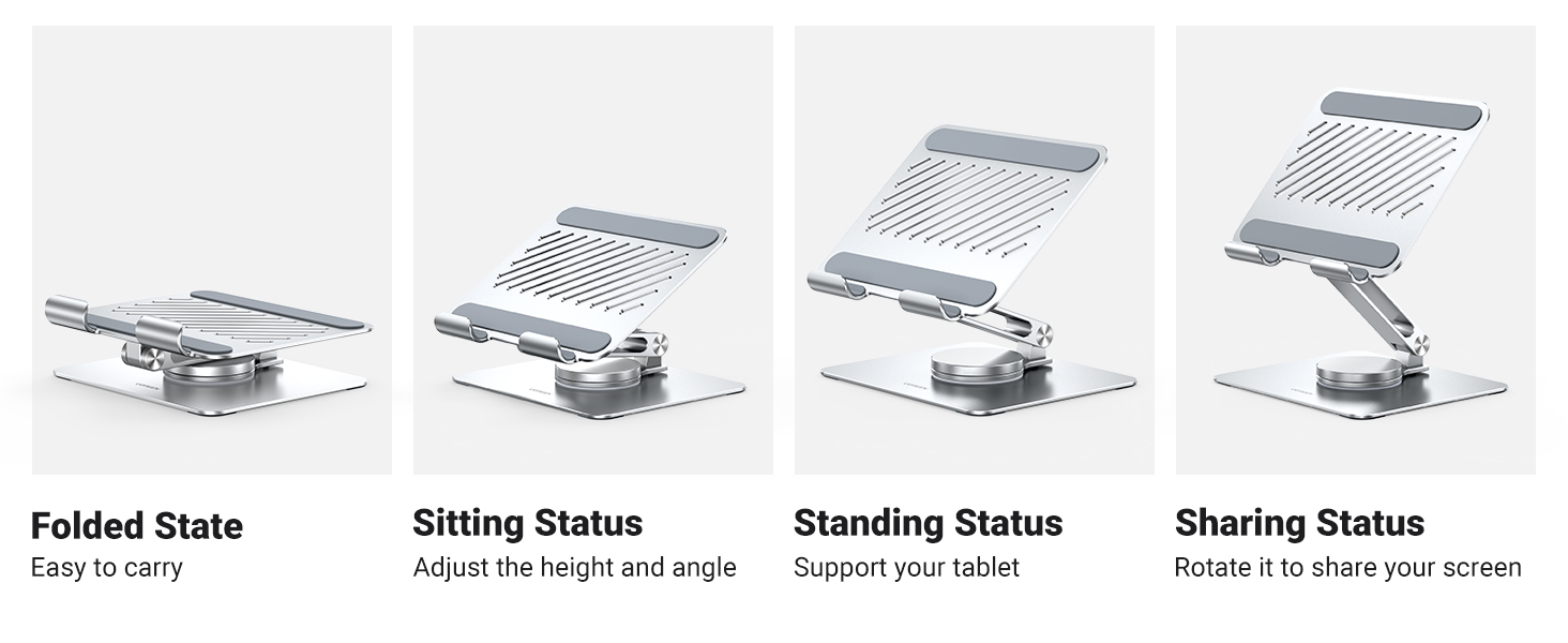 UGREEN 360° Rotating Tablet Stand Holder Adjustable with Rotating Base