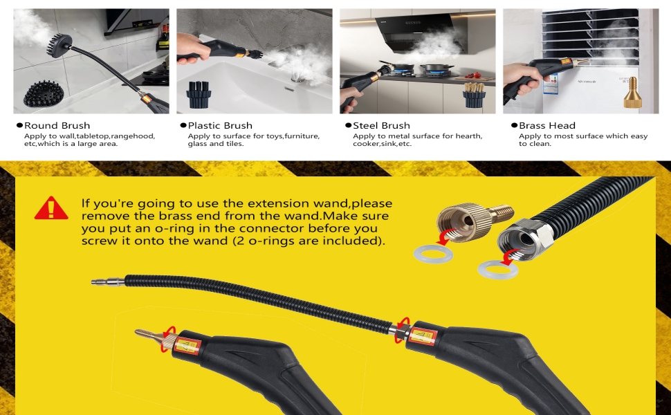 Foandbevi 2500W Handheld Pressurized Steam Cleaner, 1.4L