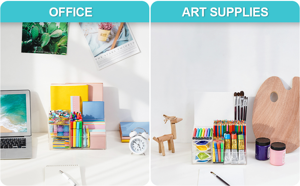 Vitviti Acrylic Desk Organizer, Clear Pencil Organizer for