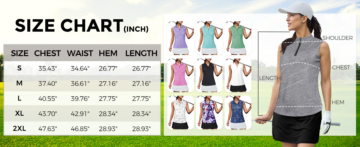 golf-shirt-for-women-tank-tops-2024-zipper-up-workout-tops-for-sports-yoga-running-tops-size-chart