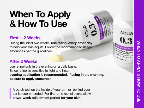 Amazon.com: Anua 視黃醇精華液抗衰老、紋理肌膚| 0.3% 視黃醇、5% 煙