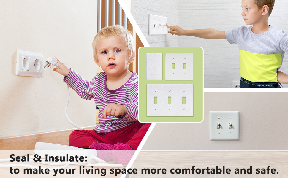 60 Pieces Wall Plate Outlet Insulation Switch Plate Insulation