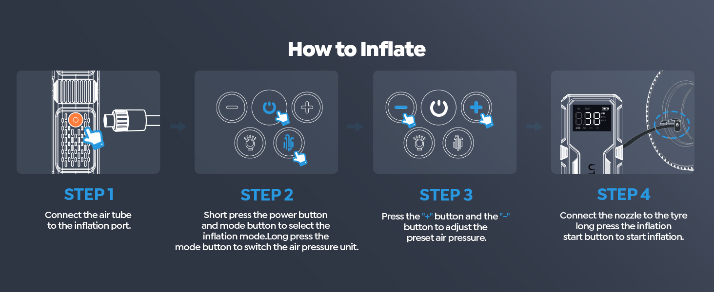 Car Battery Booster Jump Starters with 150PSI